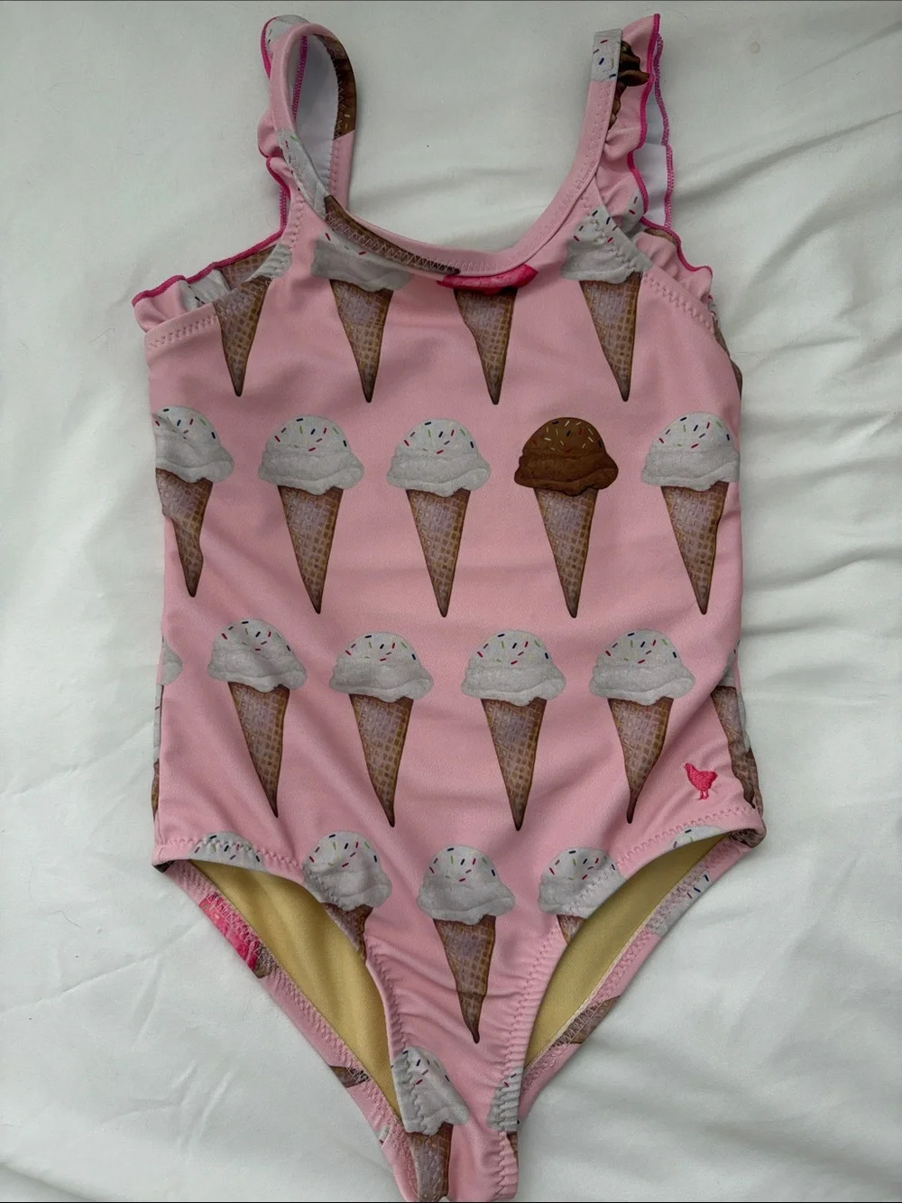 Pink Chicken Pink Ice Cream Cone One-Piece Swimsuit